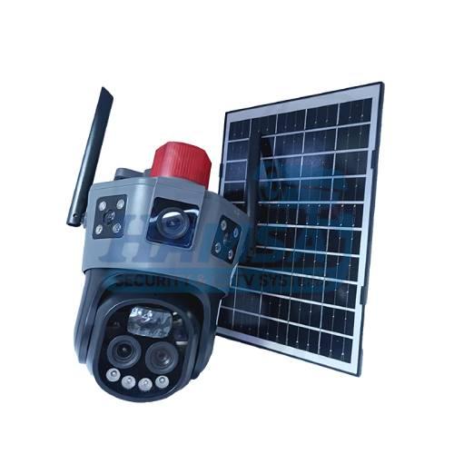 100 دوربین مداربسته سولار سیم کارتی TS30 با سه لنز، زوم اپتیکال 10X و دید در شب رنگی 15MP - تصویر 1