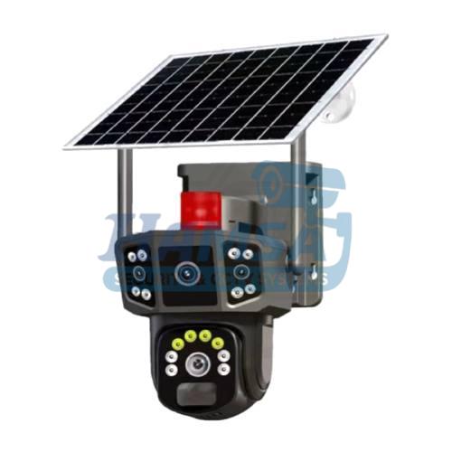 94 دوربین مداربسته سولار 4G مدل Q8 با سه لنز 4MP و دید در شب رنگی - تصویر 1