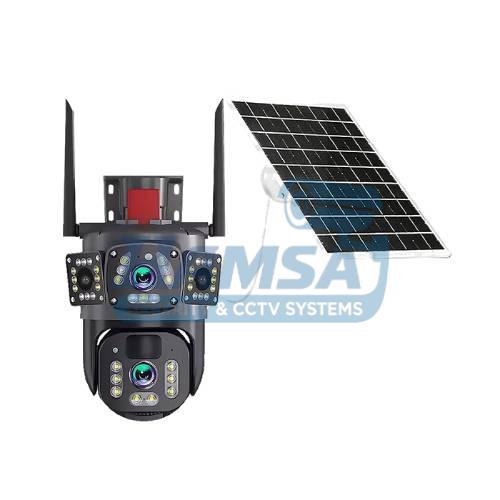 95 دوربین مداربسته سولار 4K سیم کارتی دو لنز - تصویر 1