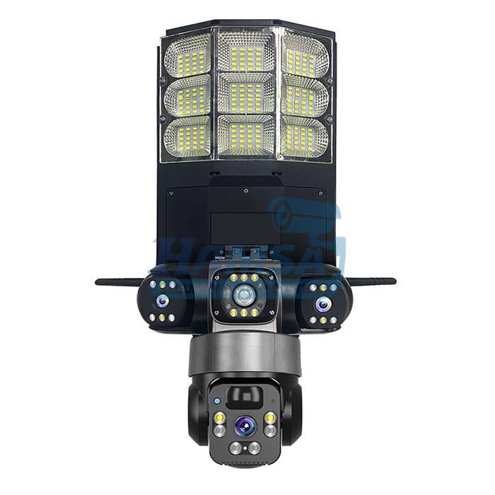 AA دوربین مداربسته سولار سیمکارتی سه لنز V380 XH-3SE4C2TA4-G – پروژکتور دار، دید در شب رنگی و پوشش ۳۶۰ درجه - تصویر 1