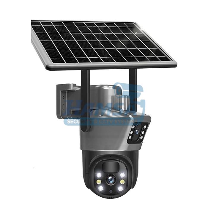 T دوربین مداربسته سولار سیمکارتخور دو لنز TD36-4G-Solar | کیفیت 4K، چرخش ۳۶۰ درجه و دید در شب رنگی - تصویر 1