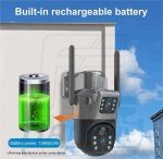 دوربین مداربسته سولار سیم‌کارت‌خور دو لنز TD36-4G-Solar | کیفیت 4K، چرخش ۳۶۰ درجه و دید در شب رنگی - تصویر 4