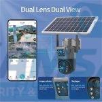 دوربین مداربسته سولار سیم‌کارت‌خور دو لنز TD36-4G-Solar | کیفیت 4K، چرخش ۳۶۰ درجه و دید در شب رنگی - تصویر 2